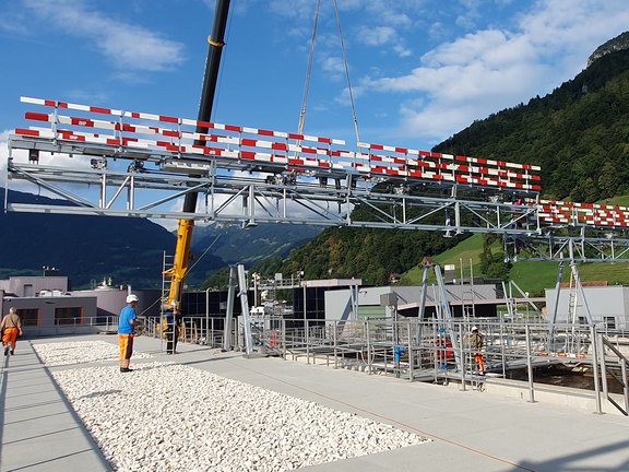 30.08.2023 Montage Stahlbau Solarfaltdach